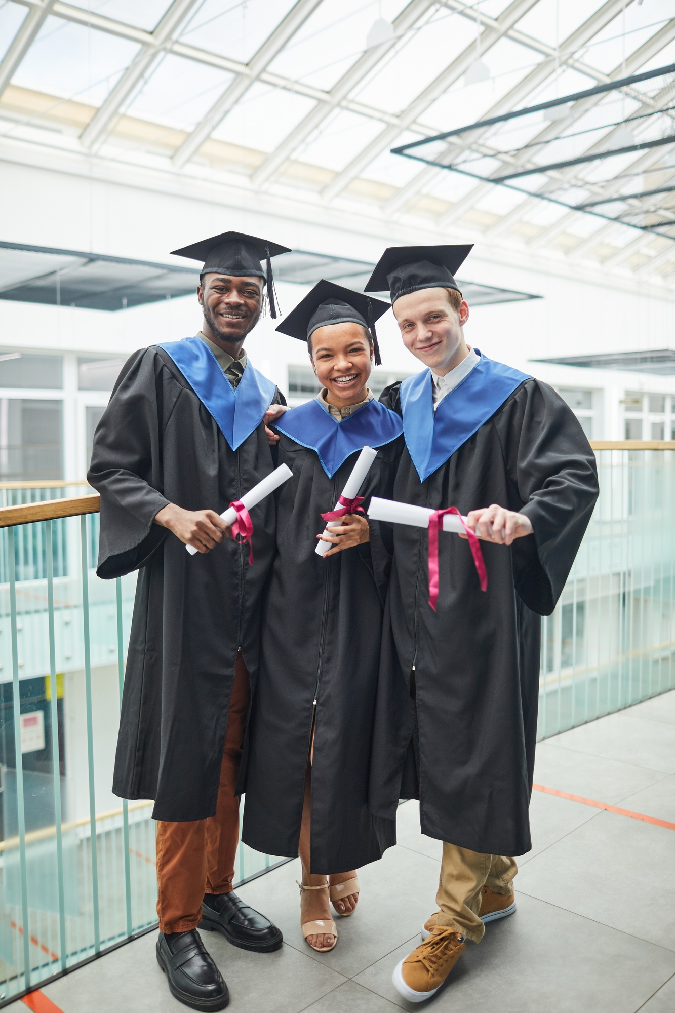Young people graduating college